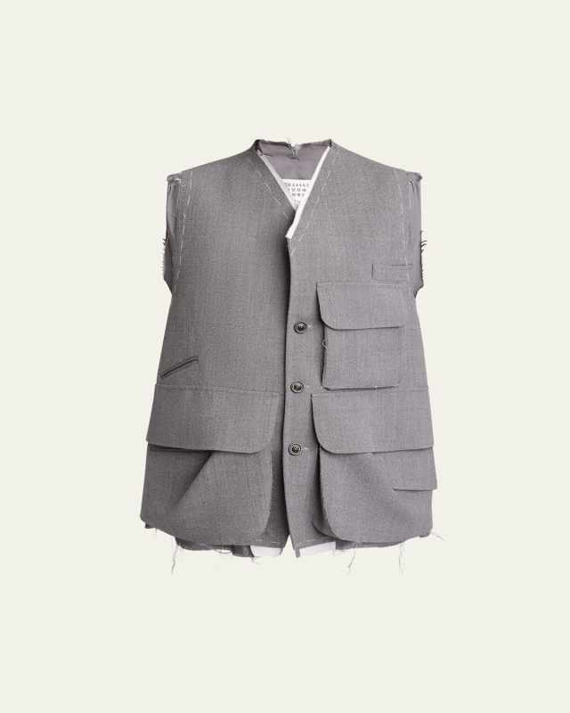 Raw Deconstructed Wool Vest